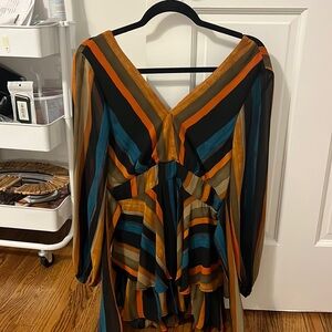 Luxxel striped long sleeve romper